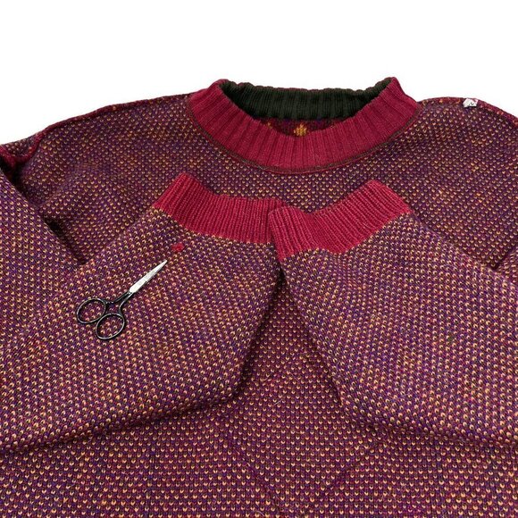 VTG Stefanel Camping Crew Neck Sweater Wool Size XL Outdoors Gopcore Fishing - Picture 14 of 14